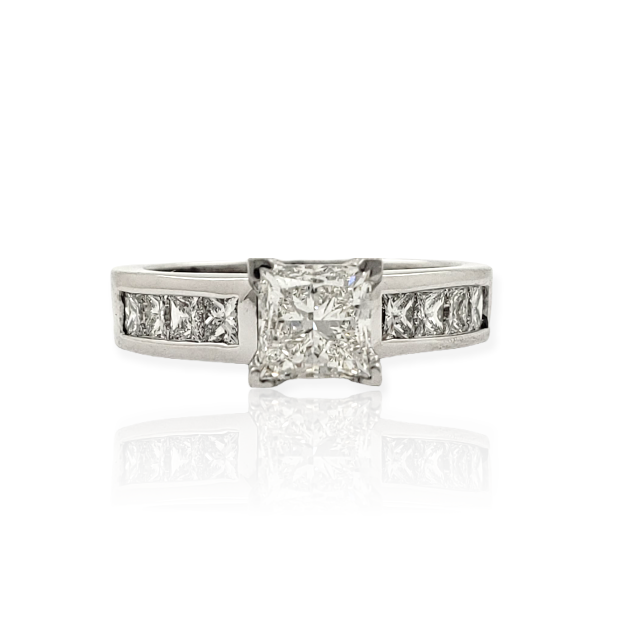 Princess Cut Diamond Chanel Set Bridal Set